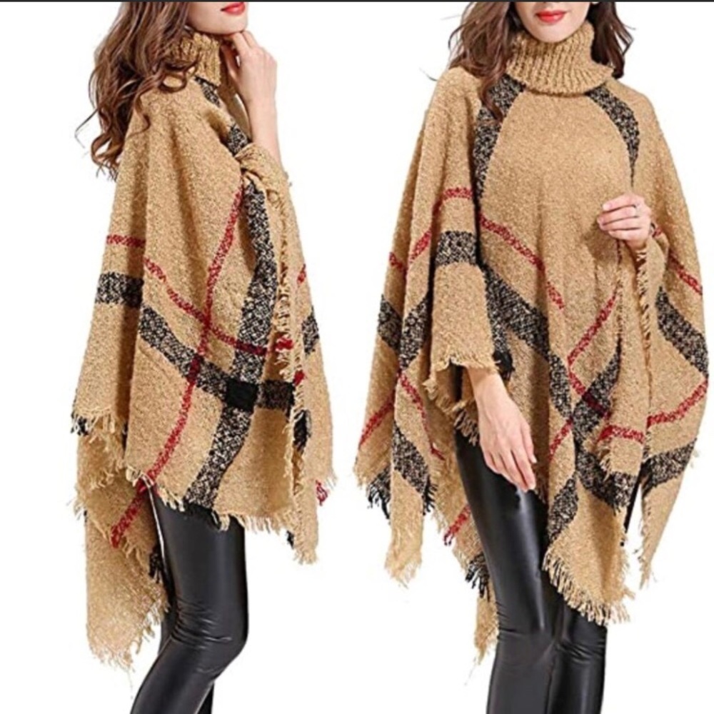 NWT Classic Tartan Burberry Print Kerchief Poncho